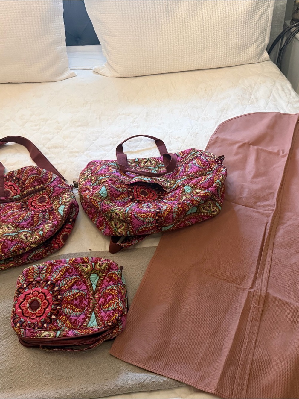 Vera Bradley travel set four piece Travel Bag Set with Floral Pattern